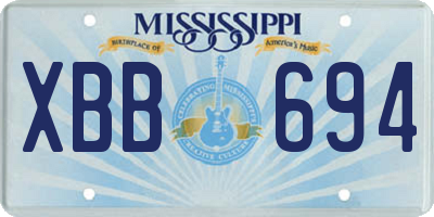 MS license plate XBB694
