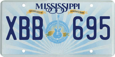 MS license plate XBB695