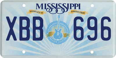 MS license plate XBB696