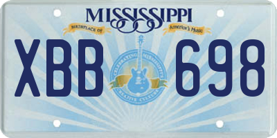 MS license plate XBB698