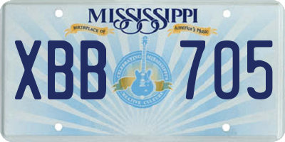 MS license plate XBB705