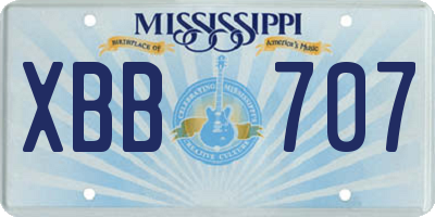 MS license plate XBB707