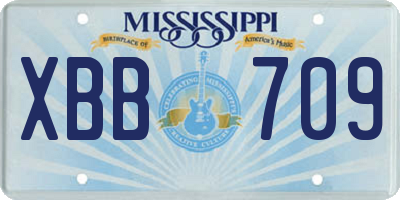 MS license plate XBB709
