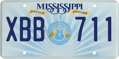 MS license plate XBB711
