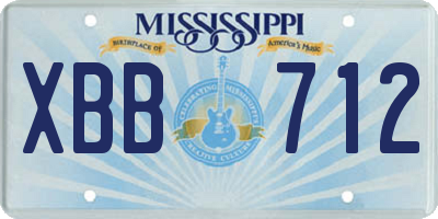 MS license plate XBB712