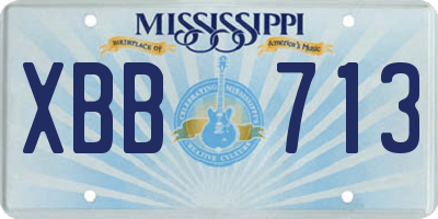 MS license plate XBB713