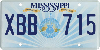 MS license plate XBB715