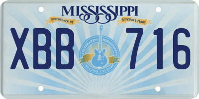 MS license plate XBB716