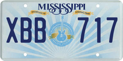 MS license plate XBB717