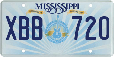 MS license plate XBB720