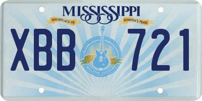 MS license plate XBB721