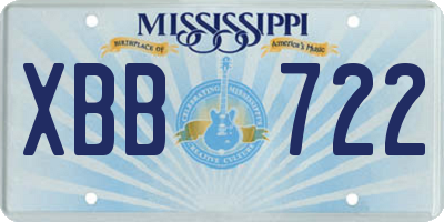 MS license plate XBB722