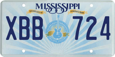MS license plate XBB724