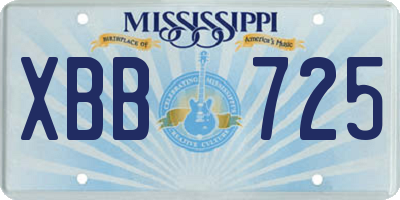 MS license plate XBB725