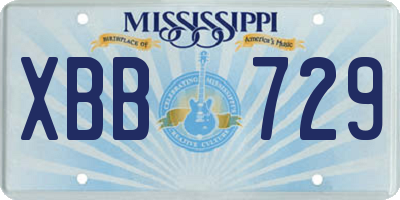 MS license plate XBB729