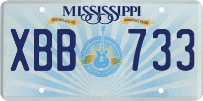 MS license plate XBB733