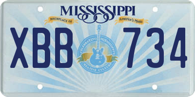 MS license plate XBB734