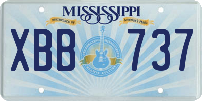 MS license plate XBB737