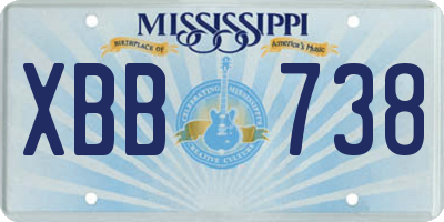 MS license plate XBB738