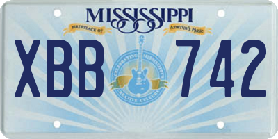 MS license plate XBB742