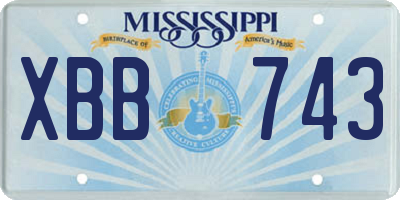 MS license plate XBB743
