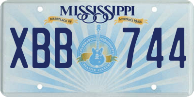 MS license plate XBB744