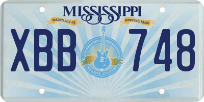 MS license plate XBB748
