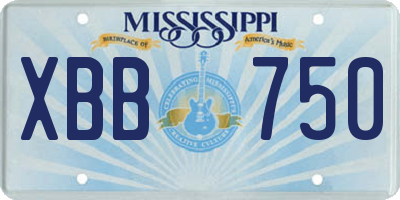 MS license plate XBB750