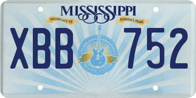 MS license plate XBB752