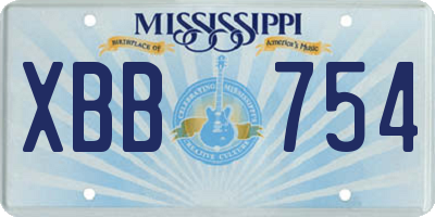 MS license plate XBB754