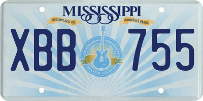 MS license plate XBB755