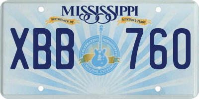 MS license plate XBB760