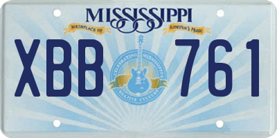 MS license plate XBB761