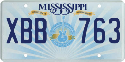 MS license plate XBB763