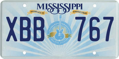 MS license plate XBB767