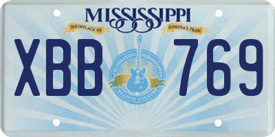 MS license plate XBB769