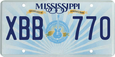 MS license plate XBB770