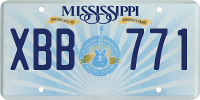 MS license plate XBB771