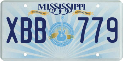 MS license plate XBB779