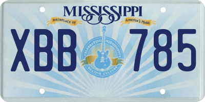 MS license plate XBB785
