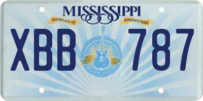 MS license plate XBB787