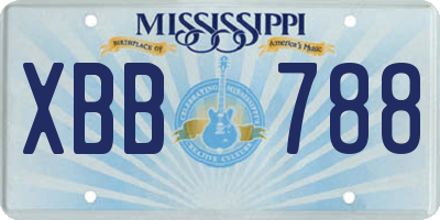 MS license plate XBB788