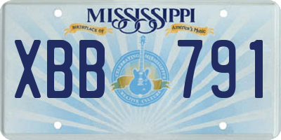 MS license plate XBB791