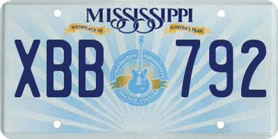 MS license plate XBB792