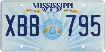 MS license plate XBB795