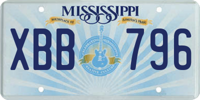 MS license plate XBB796