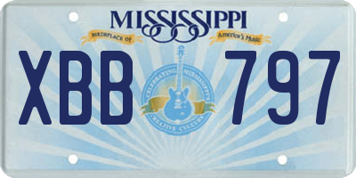 MS license plate XBB797