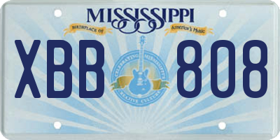 MS license plate XBB808