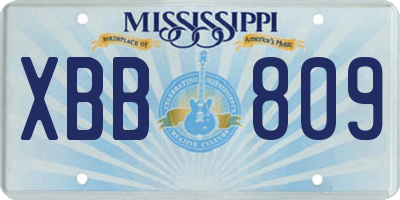MS license plate XBB809