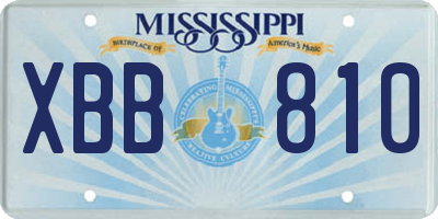 MS license plate XBB810